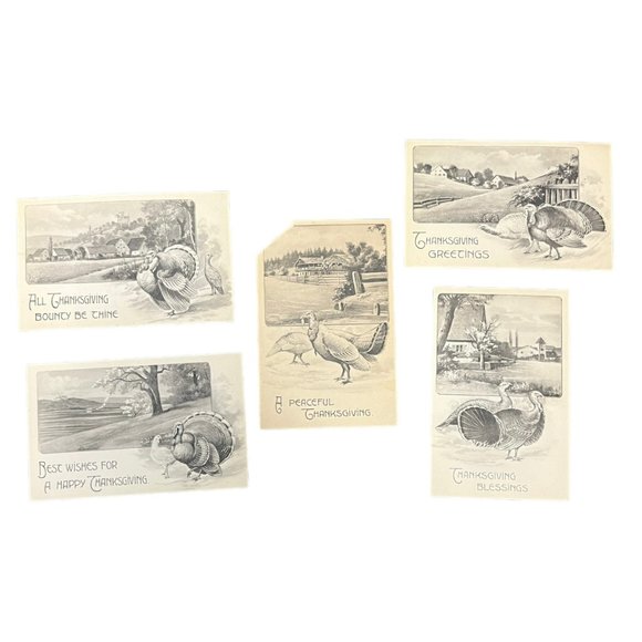 Vintage Postcard Lot - Thanksgiving Post Cards - Picture 1 of 8